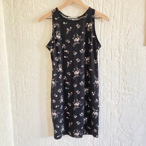 Wallflower Black Floral Sleeveless Dress Size Large